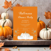 Niedlich Orange Pumpkin Halloween Abendessen Party Einladung