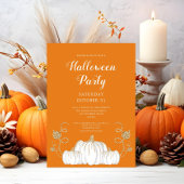 Niedlich Orange Pumpkin Halloween-Party Einladung