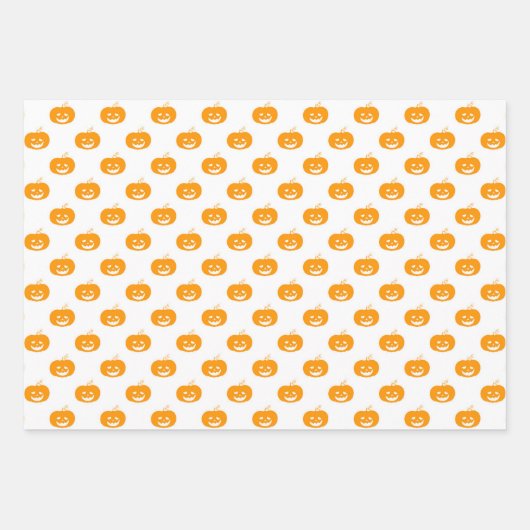 Niedlich Orange Pumpkin Halloween Pattern Geschenkpapier Set (Vorderseite 2)