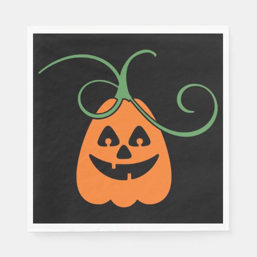 Niedlich Orange Pumpkin, Halloween Serviette (Vorderseite)