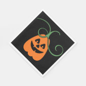 Niedlich Orange Pumpkin, Halloween Serviette (Ecke)