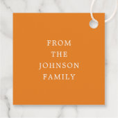 Niedlich Orange Pumpkin Happy Halloween Geschenkanhänger (Rückseite)