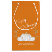 Niedlich Orange Pumpkin Happy Halloween Kleine Geschenktüte (Rückseite)