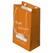 Niedlich Orange Pumpkin Happy Halloween Kleine Geschenktüte (Rückseite Schrägansicht)