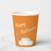 Niedlich Orange Pumpkin Happy Halloween Pappbecher (Rückseite)