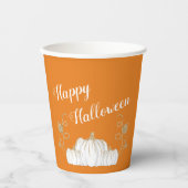 Niedlich Orange Pumpkin Happy Halloween Pappbecher (Vorderseite)