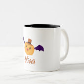 Niedlich Orange Pumpkin Individuelle Name Hallowee Zweifarbige Tasse (VorderseiteRechts)