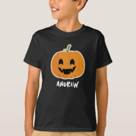 Niedlich Orange Pumpkin Individuelle Name Kinder T T-Shirt