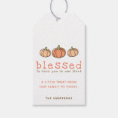 Niedlich Orange Pumpkin Seligen Erntedank Geschenkanhänger (Vorderseite)