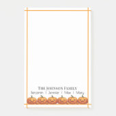 Niedlich Orange Pumpkins Fall Post-it Klebezettel (Vorderseite)