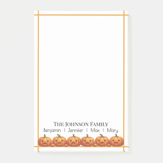 Niedlich Orange Pumpkins Fall Post-it Klebezettel (Vorderseite)