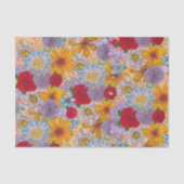 Niedlich Orange Red Lila Garden Doodle Blume Seidenpapier (Vorderseite)