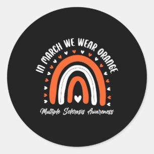 Niedlich Orange Ribbon Frau Warrior Multiple Skler Runder Aufkleber