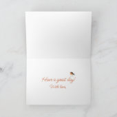 Niedlich Orange Robin - Einfach elegant Geburtstag Karte (Innenseite)