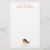 Niedlich Orange Robin - Einfaches Elegant Briefpapier (Vorderseite)