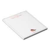 Niedlich Orange Robin - Einfaches Elegant Notizblock (angewinkelt)