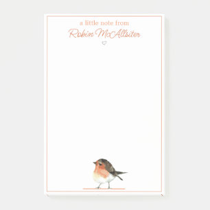 Niedlich Orange Robin - Einfaches Elegant Post-it Klebezettel