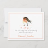 Niedlich Orange Robin Simple Elegant Wedding Viele Mitteilungskarte (Vorderseite)