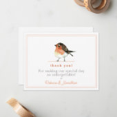 Niedlich Orange Robin Simple Elegant Wedding Viele Mitteilungskarte (Vorderseite/Rückseite Beispiel)