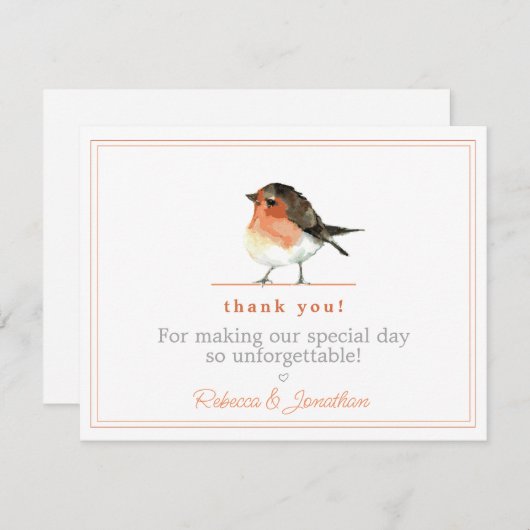 Niedlich Orange Robin Simple Elegant Wedding Viele Mitteilungskarte (Vorne/Hinten)