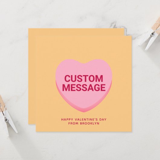 Niedlich orange-rosa Konversation Karte (Vorderseite/Rückseite Beispiel)