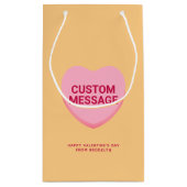 Niedlich orange-rosa Konversation Kleine Geschenktüte (Rückseite)