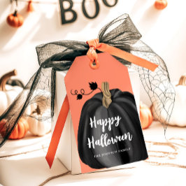 Niedlich Orange Script Pumpkin Halloween Geschenkanhänger