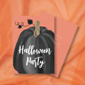 Niedlich Orange Script Pumpkin Halloween-Party Einladung