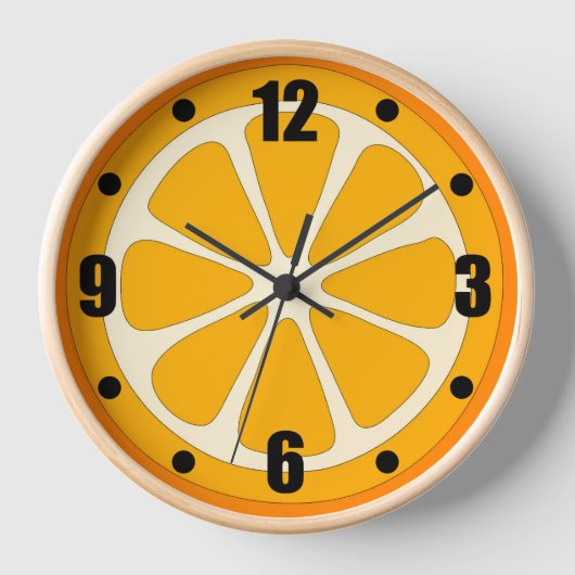 Niedlich Orange Slice Einfache Minimalistische Küc Uhr (Vorderseite)