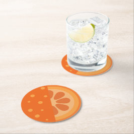 Niedlich Orange Slice v2 Runder Pappuntersetzer