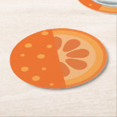 Niedlich Orange Slice v2 Runder Pappuntersetzer (Angewinkelt)