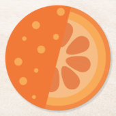 Niedlich Orange Slice v2 Runder Pappuntersetzer (Vorderseite)