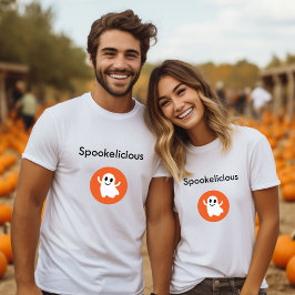 Niedlich Orange Spookelicious Lächeln Halloween Ge T-Shirt