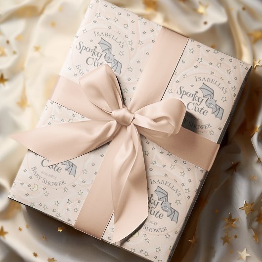 Niedlich Orange Spooky Niedlich Oktober Kinderdusc Geschenkpapier