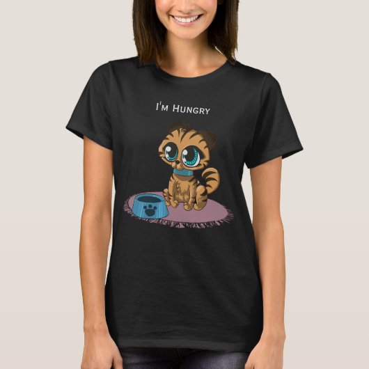 Niedlich Orange Tabby Cat Black T-Shirt (Vorderseite)