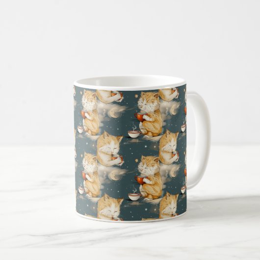 Niedlich Orange Tabby Cat Kaffee Tasse (VorderseiteRechts)