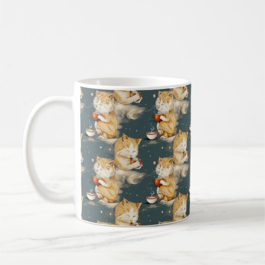 Niedlich Orange Tabby Cat Kaffee Tasse (Links)