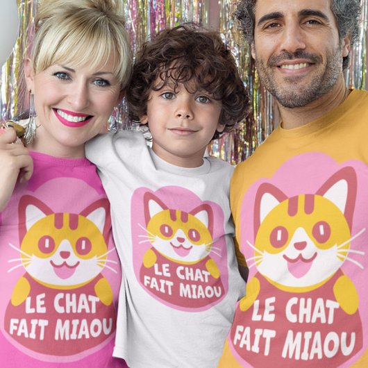 Niedlich Orange Tabby Cat Kitten spricht Französis T-Shirt