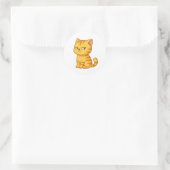 Niedlich Orange Tabby Cat Runder Aufkleber (Tasche)