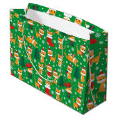 Niedlich Orange Tabby Christmas Große Geschenktasc Geschenktüte (Rückseite Schrägansicht)