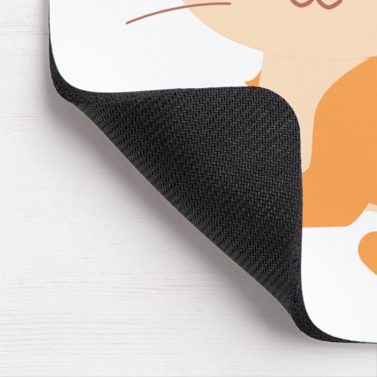 Niedlich Orange Tabby Kitten Cartoon Kitty Cat Mousepad (Ecke)