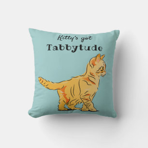 Niedlich Orange Tabby Kitten Graphic Tabbytude Kissen