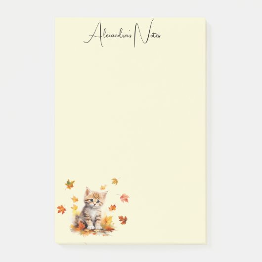 Niedlich Orange Tabby Kitten in Herbstlauben Post-it Klebezettel (Vorderseite)