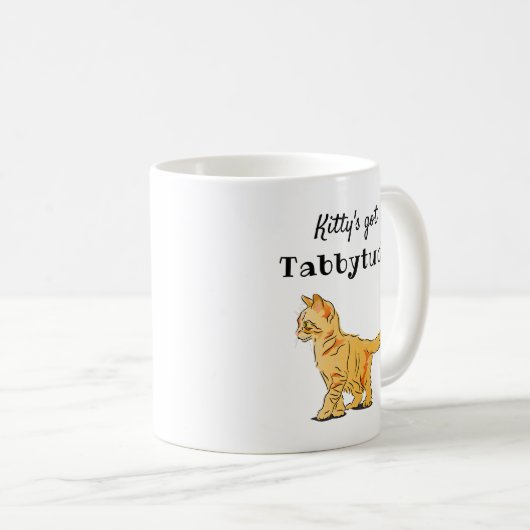 Niedlich Orange Tabby Kitten Tabbytude Kaffeetasse (VorderseiteRechts)