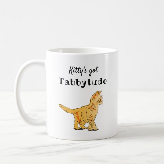 Niedlich Orange Tabby Kitten Tabbytude Kaffeetasse (Links)