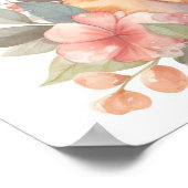 Niedlich Orange Tabby Kitty mit Blume Aquarell Poster (Ecke)