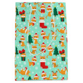 Niedlich Orange Tabby Weihnachten Mittlere Geschenktüte (Vorderseite)