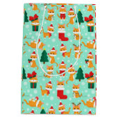 Niedlich Orange Tabby Weihnachten Mittlere Geschenktüte (Rückseite)