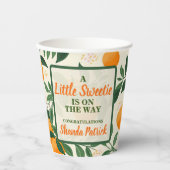 Niedlich Orange Theme Baby Dusche Pappbecher (Vorderseite)