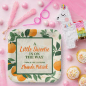 Niedlich Orange Theme Baby Dusche Pappteller (Party)